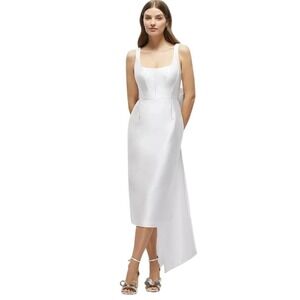 ALFRED SUNG White Midi Dress